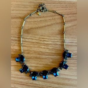 J. Crew navy and gold statement necklace